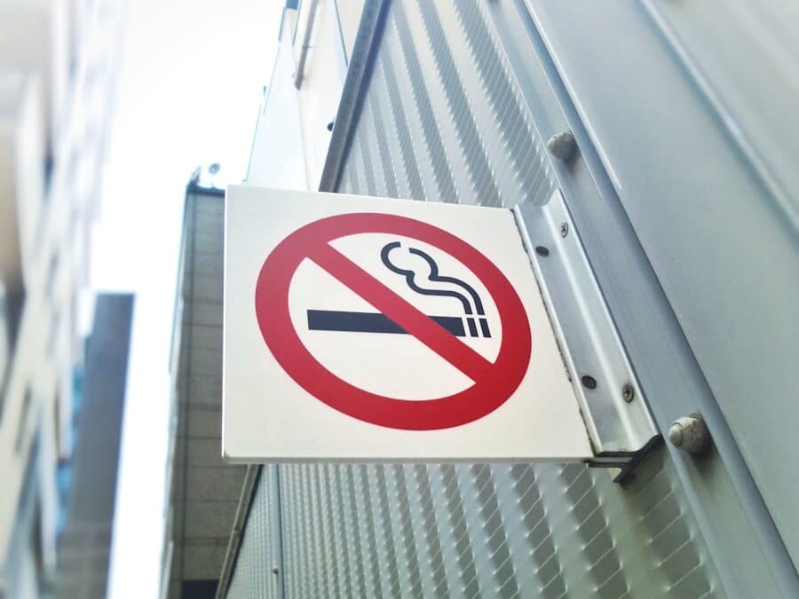 non smoking sign at heavy duty generator system